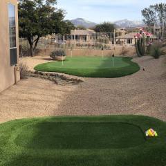 A putting green installation in Legend Trail, Scottsdale AZ